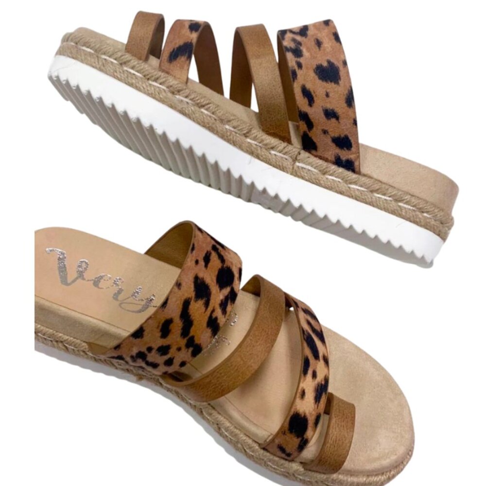 Very G Gypsy Jazz Groove Leopard Print Platform Slides